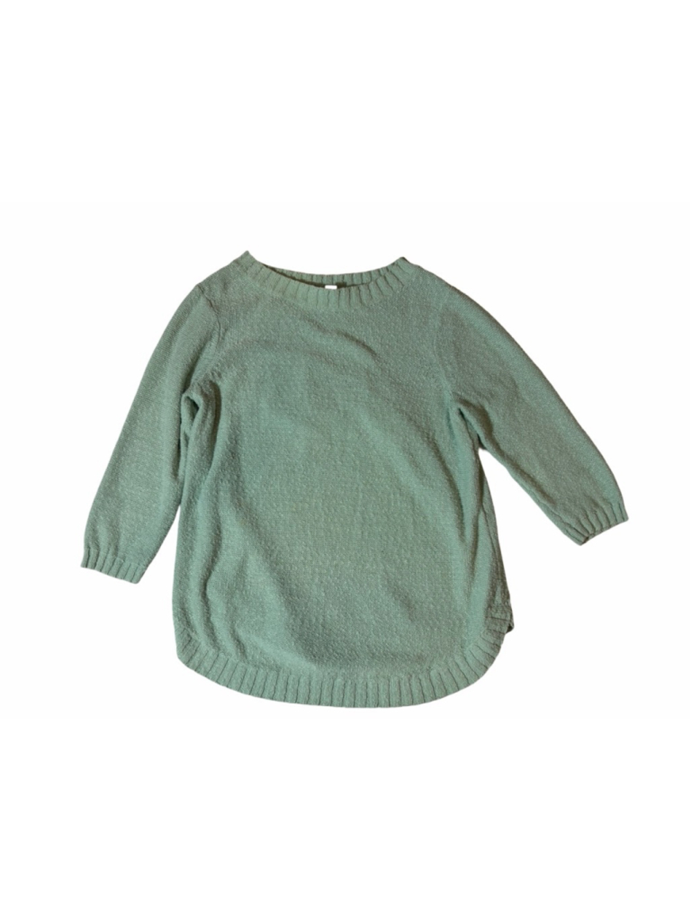 Jill Pure Cotton Sage Green Tunic Sweater Cottagecore Coastal Grandma XS